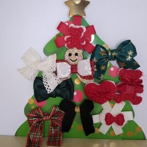 Holiday Hair Bow Clips